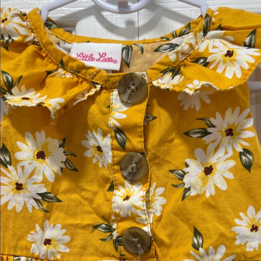 Xhilaration Yellow Floral Kids Dress - Picture 3 of 3